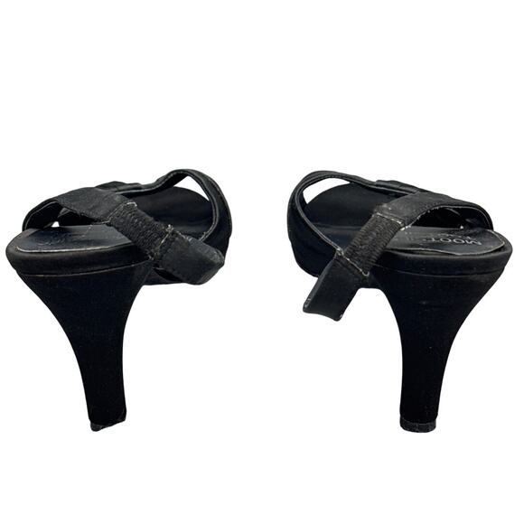 Mootsies Tootsies Vintage 90s Black Slingback Peep Toe Sandal Women 7.5 - Picture 4 of 8